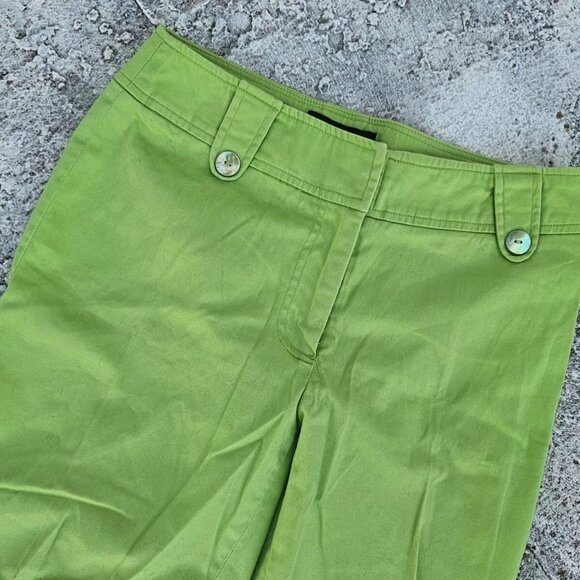 Focus2000 Petie Women Capri Pant Green Cotton Pant Size 2P - Picture 3 of 11